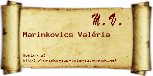 Marinkovics Valéria névjegykártya