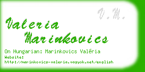 valeria marinkovics business card