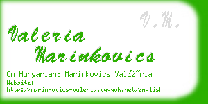 valeria marinkovics business card